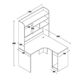 Bàn làm việc góc lượn gỗ công nghiệp hiện đại BGS12