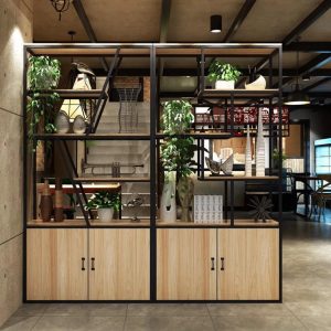 Kệ sắt trang trí văn phòng hiện đại KTS23