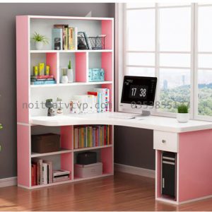 Bàn học chữ L có giá sách BGS33
